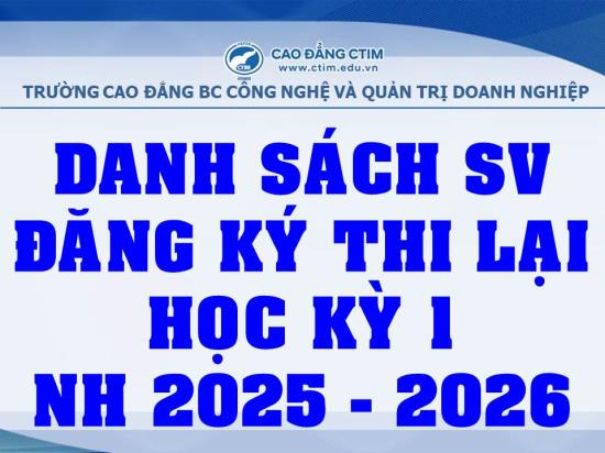 Danh sách sinh viên đăng ký thi lại HK1 năm học 2025-2026 (Tính đến ngày 01-12-2025)